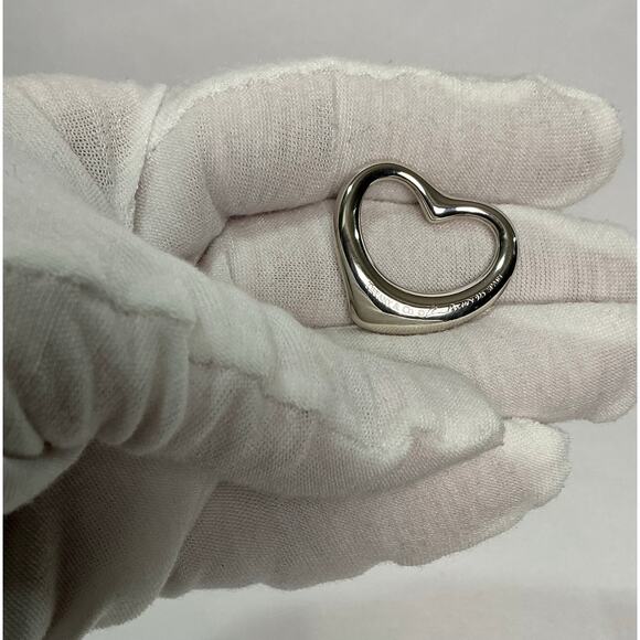 Tiffany & Co diamond open heart pendant 925 silver Elsa Peretti - Picture 3 of 9